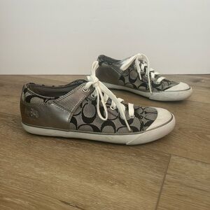 Coach Women's Black and Silver Sneakers